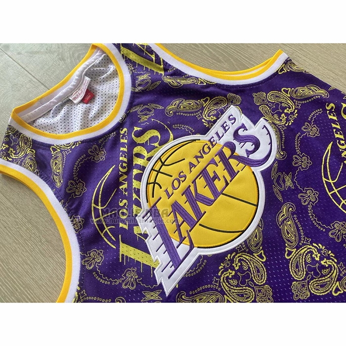 Maglia
 Kobe Bryant NO 24 Los Angeles Lakers Mitchell & Ness 2007-08 Viola2
